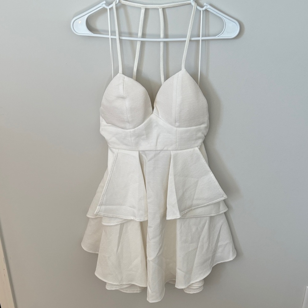 Luxxel Ivory Textured Strappy Dress